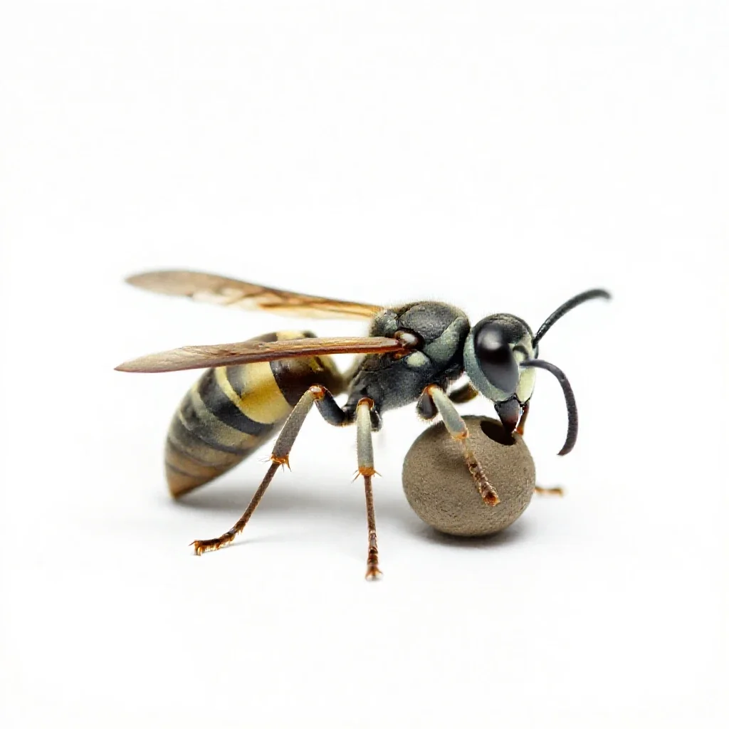 Potter wasp isolated on a white background