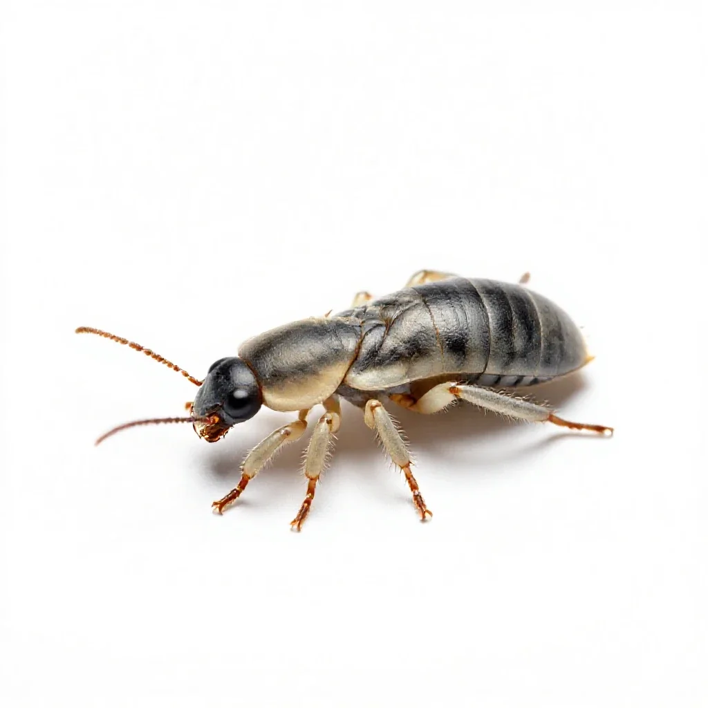 Powder-post termite isolated on a white background