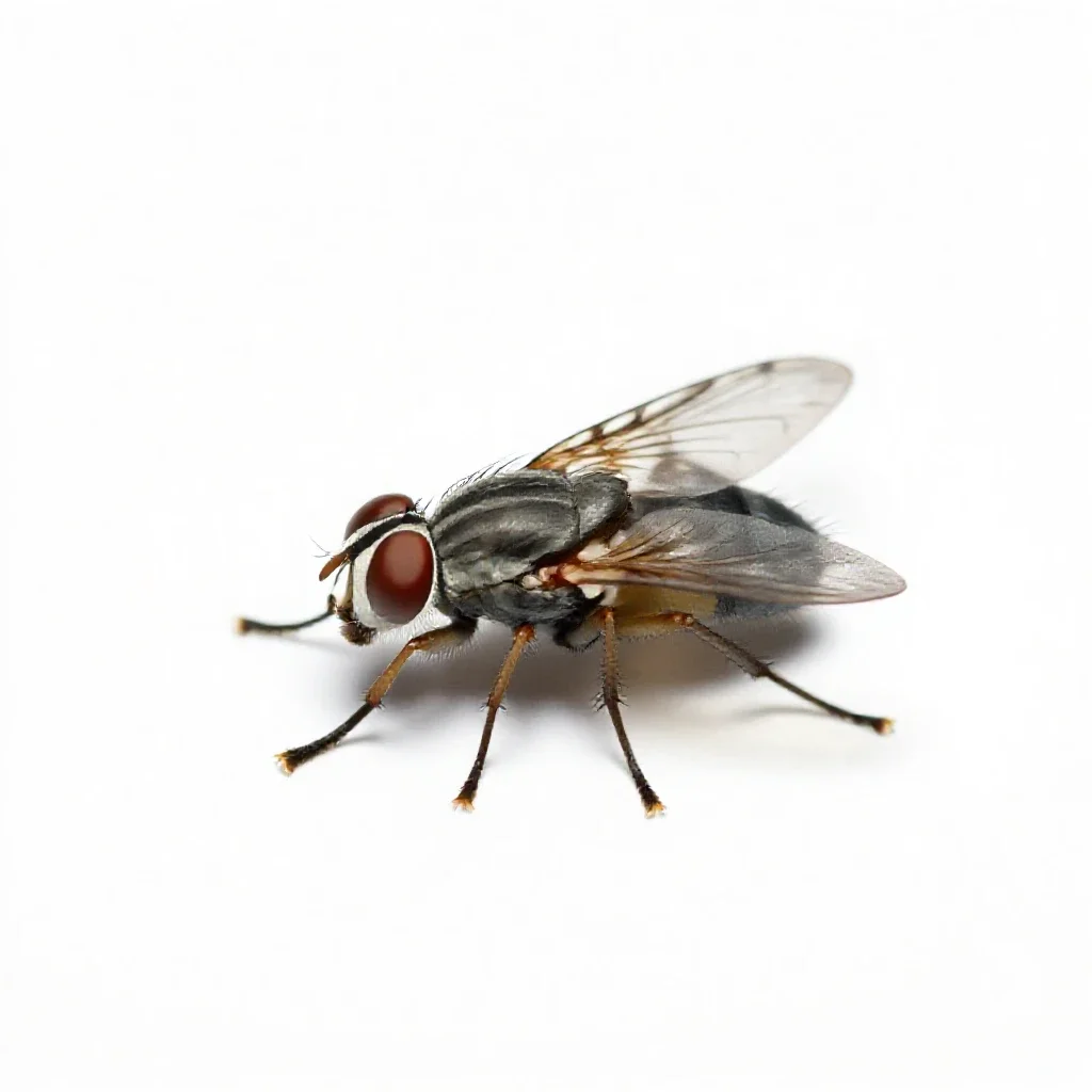 Psychodid isolated on a white background