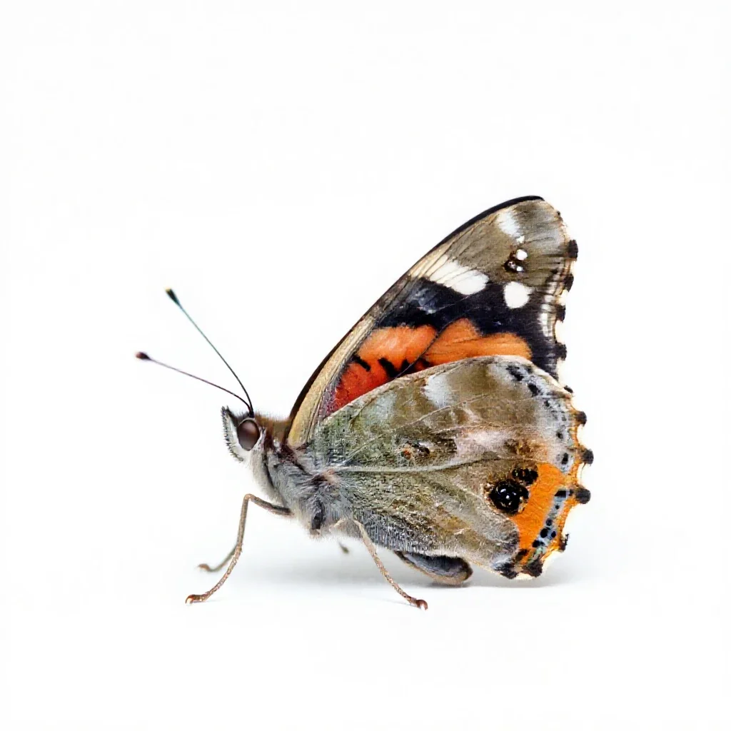 Red admiral isolated on a white background