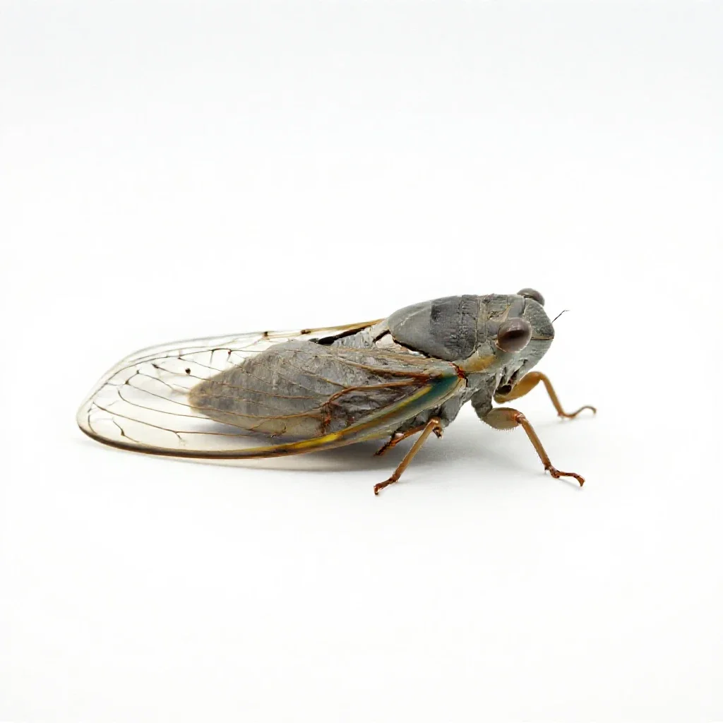 Seventeen-year locust isolated on a white background
