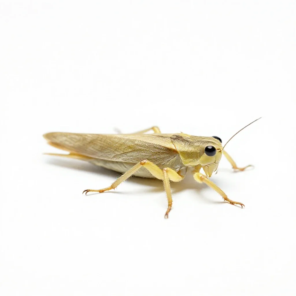 Snowy tree cricket isolated on a white background