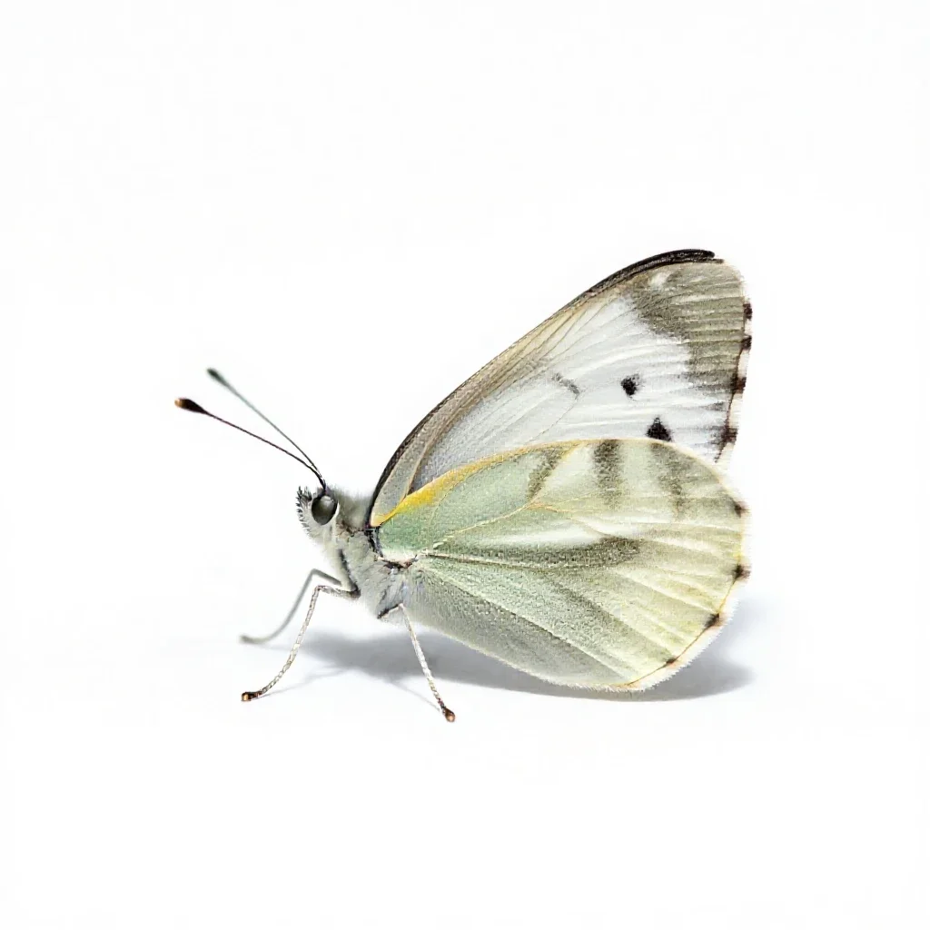 Southern cabbage butterfly isolated on a white background