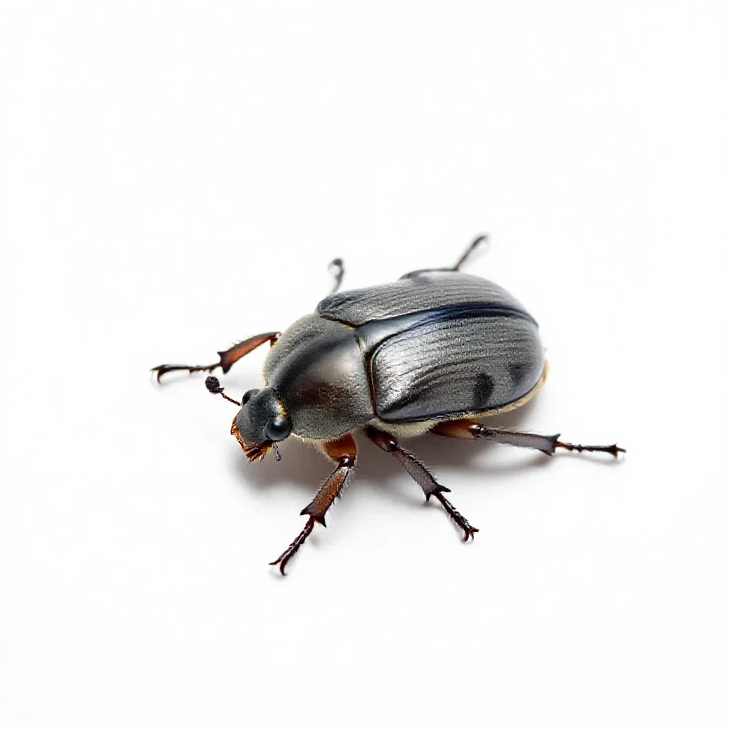 Whirligig beetle isolated on a white background