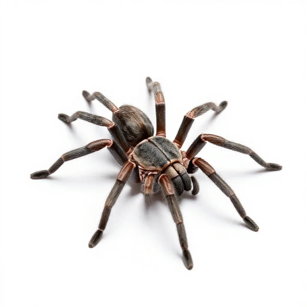 Wolf spider isolated on a white background