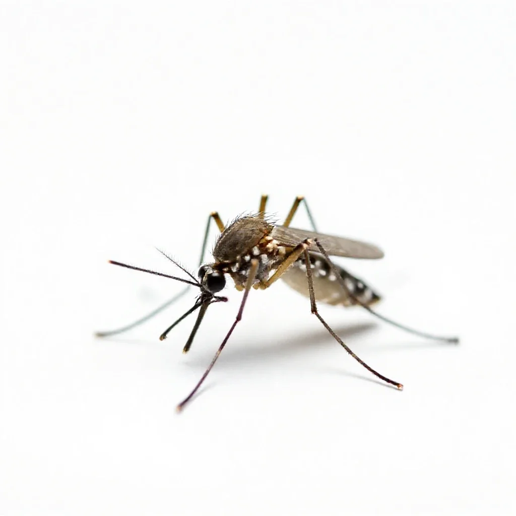 Yellow-fever mosquito isolated on a white background