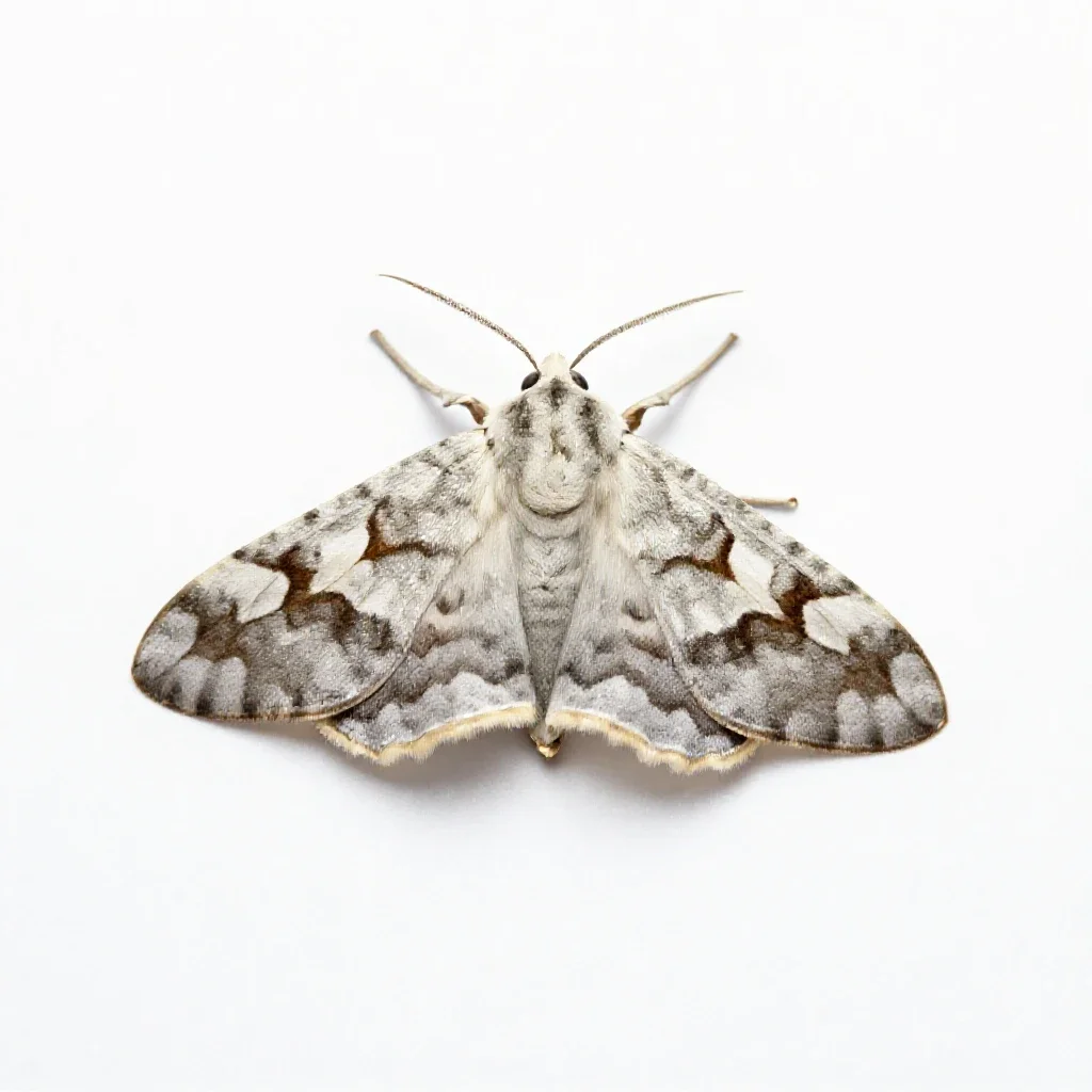Antler moth isolated on a white background
