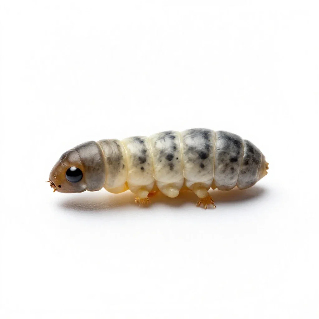 Apple maggot isolated on a white background