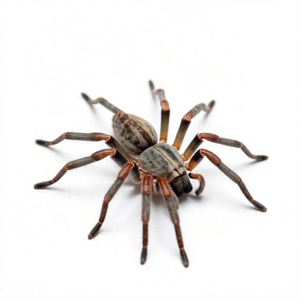 Orb-weaving spider isolated on a white background