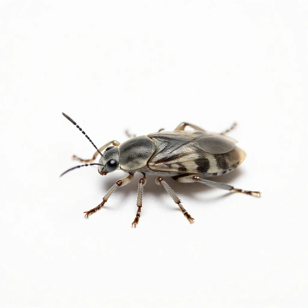Orthopterous insect isolated on a white background