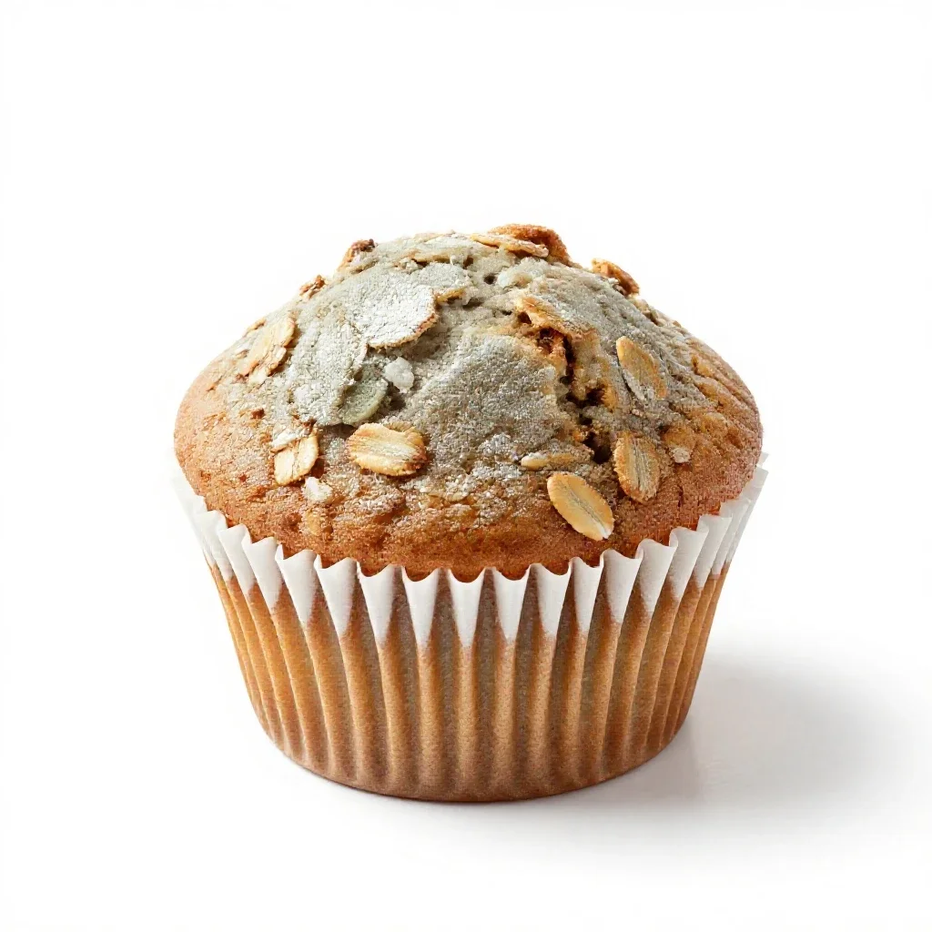 Bran muffin isolated on a white background