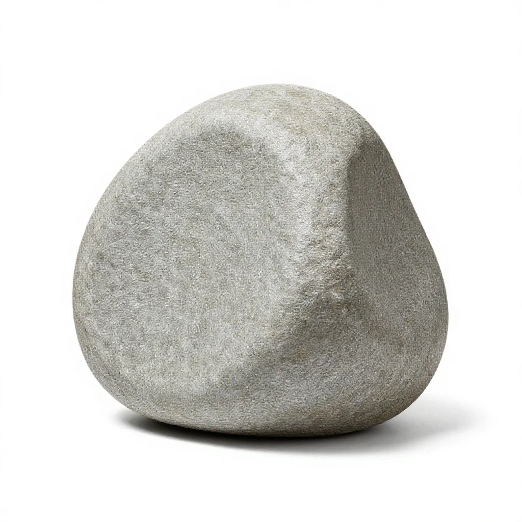 Glacial boulder isolated on a white background