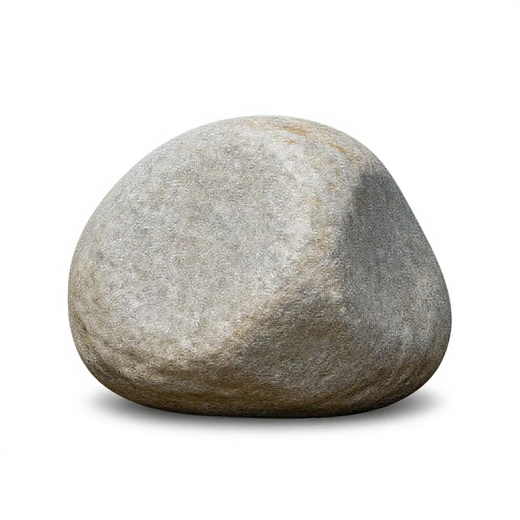 Shore boulder isolated on a white background
