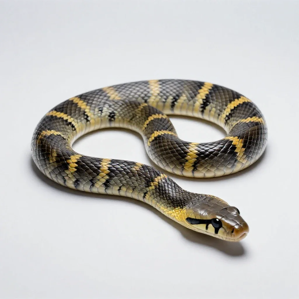 Banded krait isolated on a white background