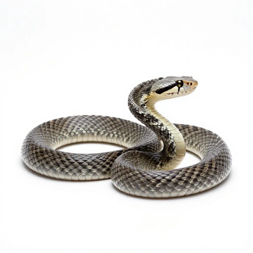 Gaboon viper isolated on a white background