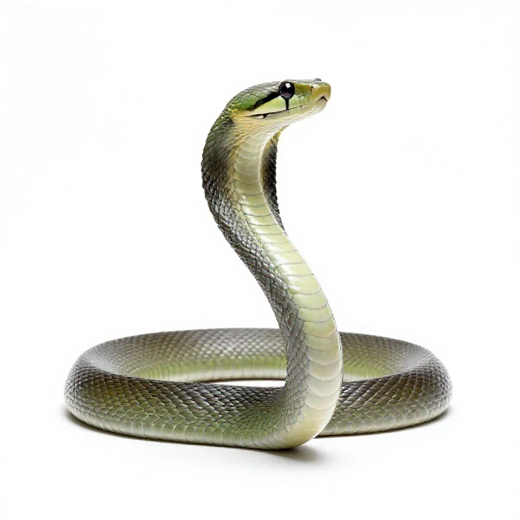Green mamba isolated on a white background