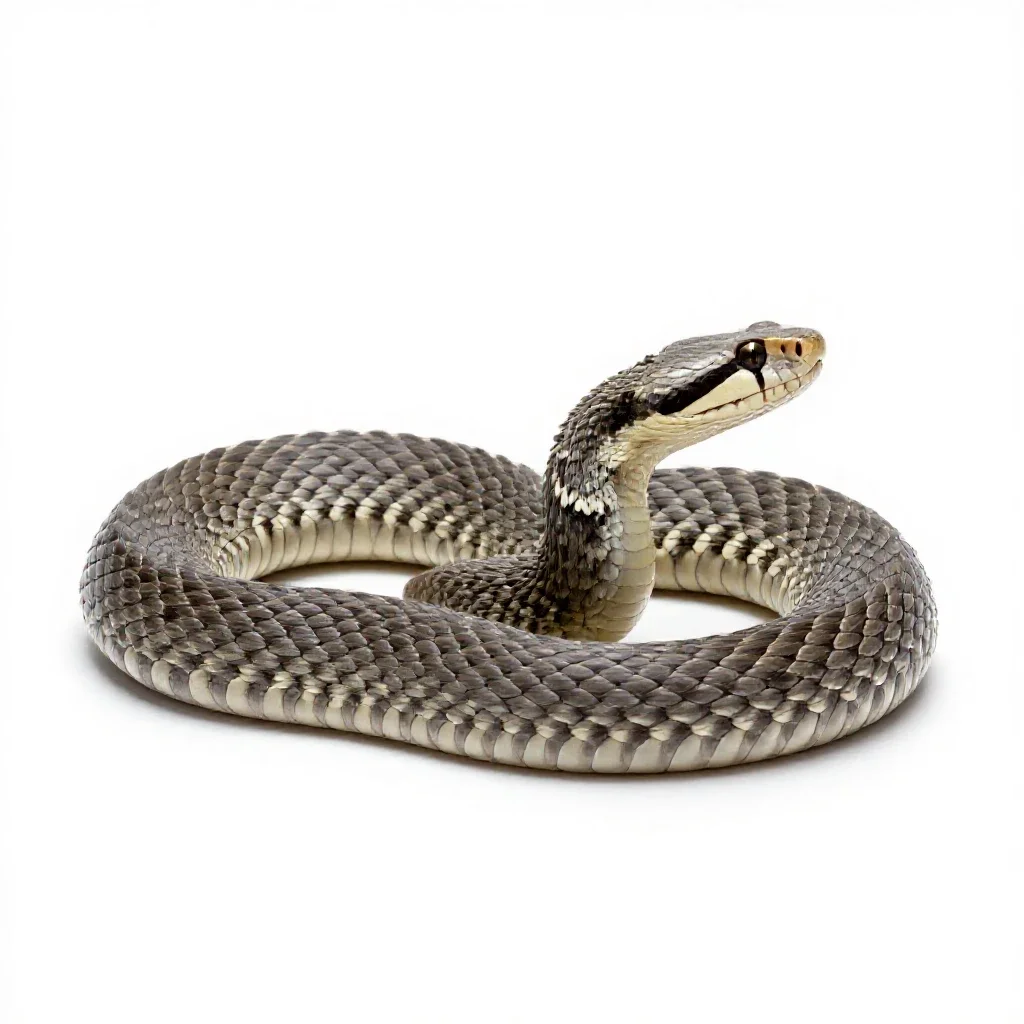 Puff adder isolated on a white background
