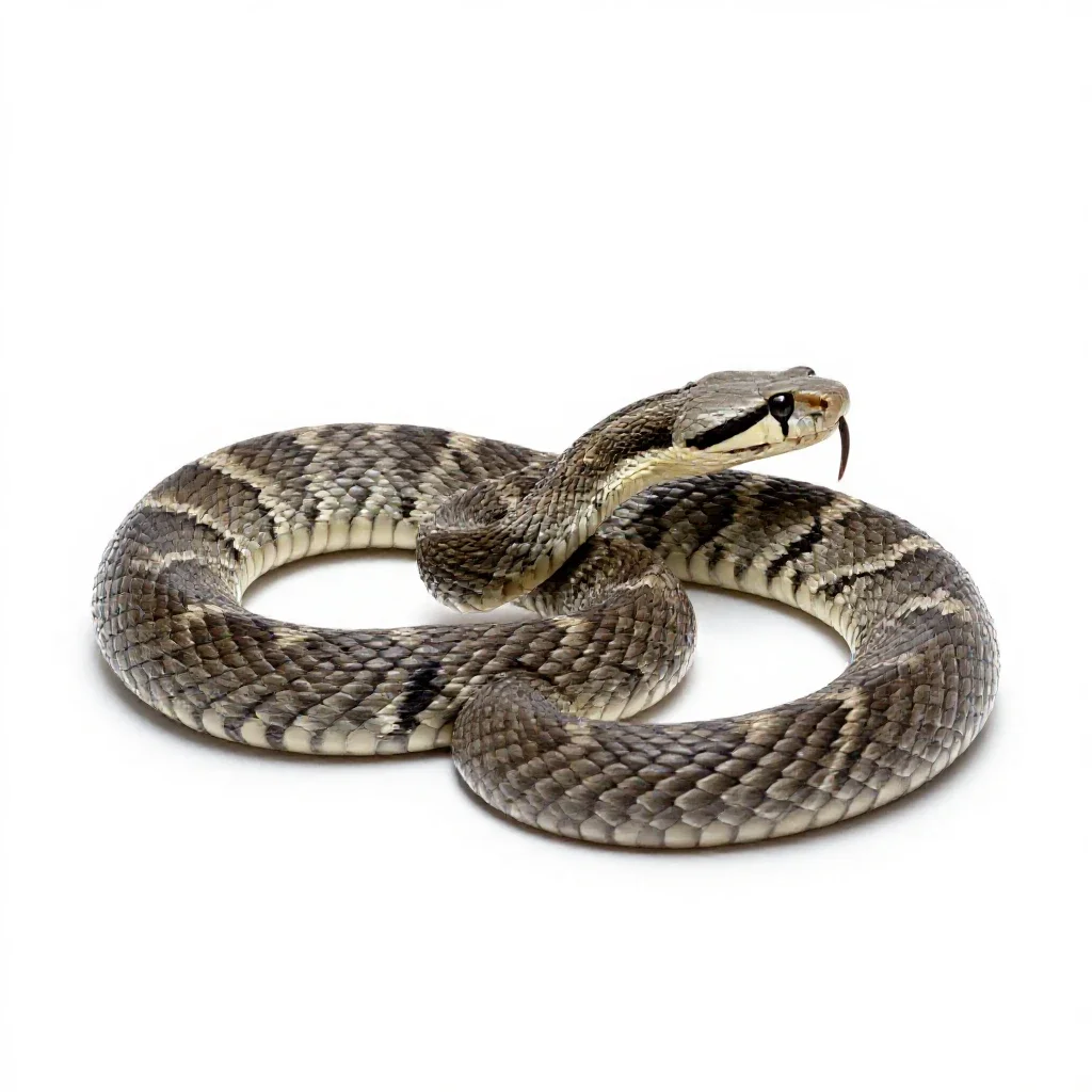 Tiger rattlesnake isolated on a white background