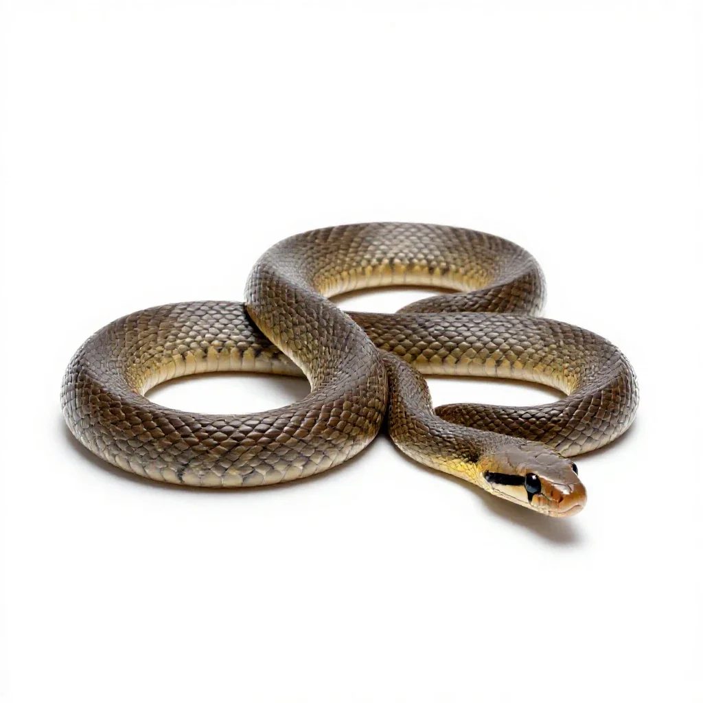 Tiger snake isolated on a white background
