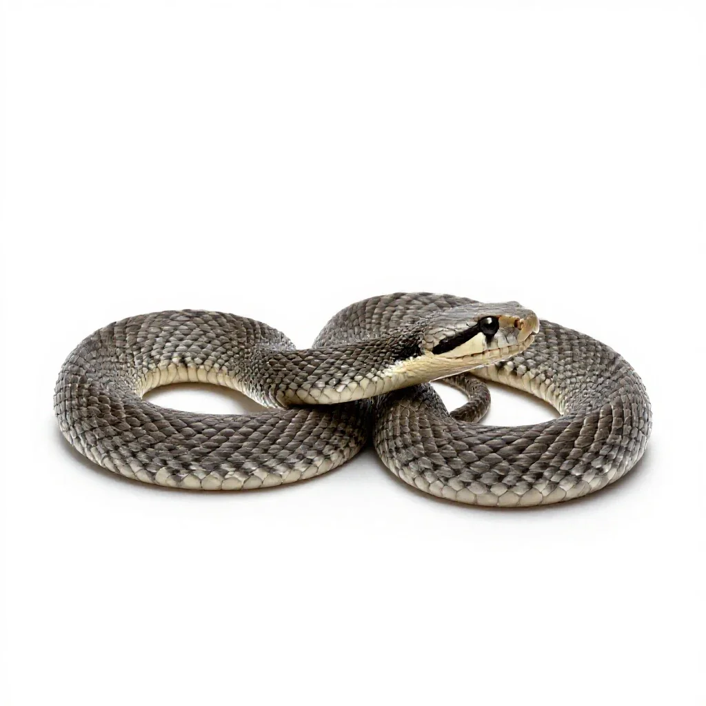 Timber rattlesnake isolated on a white background