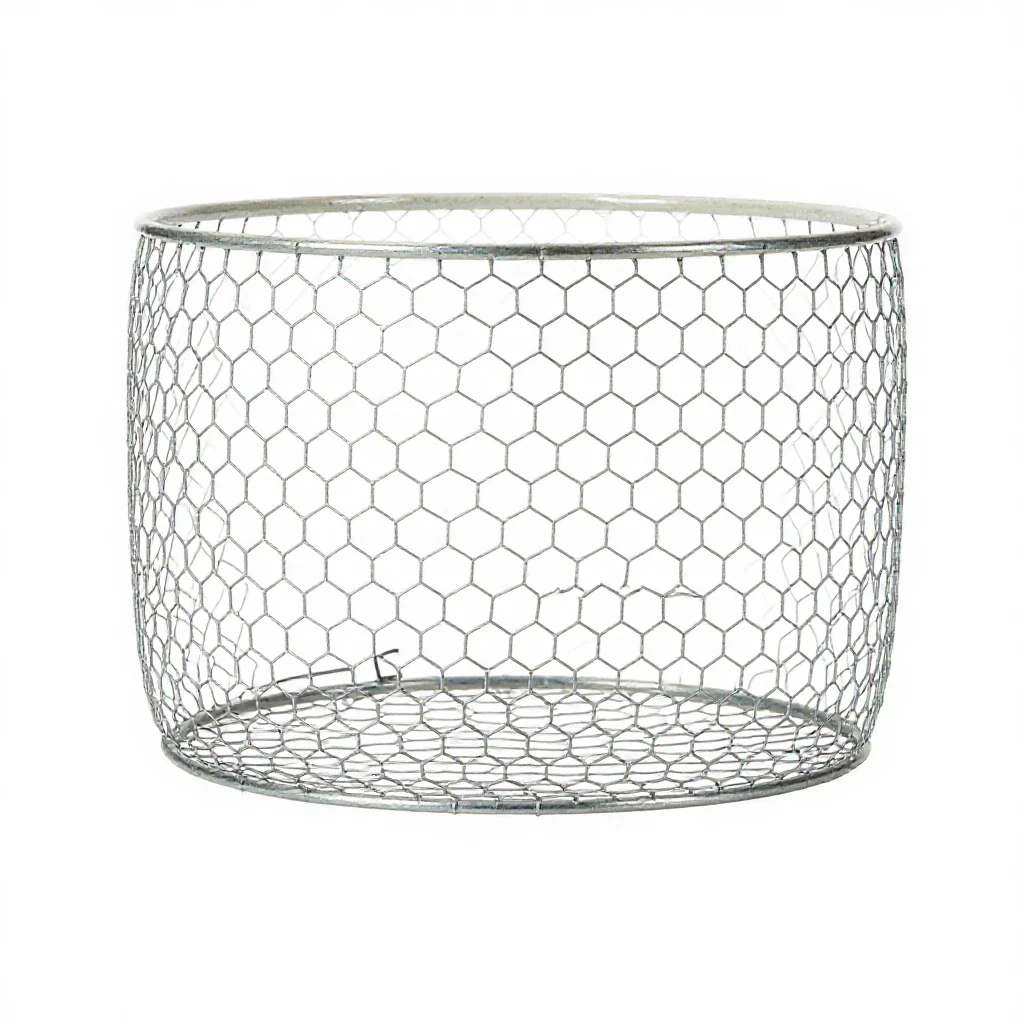 Chicken wire isolated on a white background