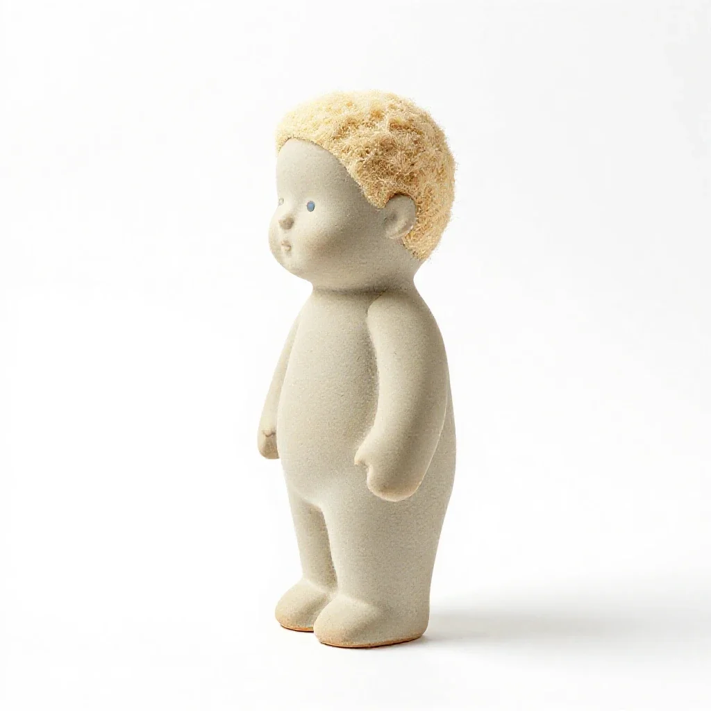 Sawdust doll isolated on a white background