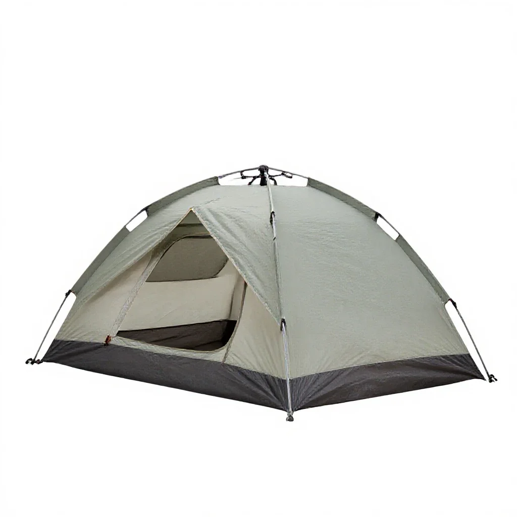 Backpacking tent isolated on a white background