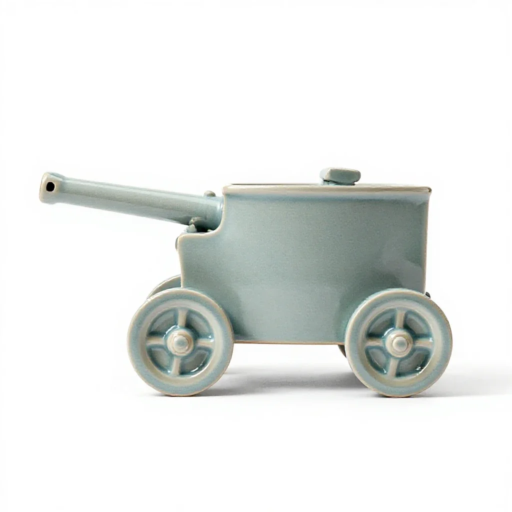 Barbette carriage isolated on a white background