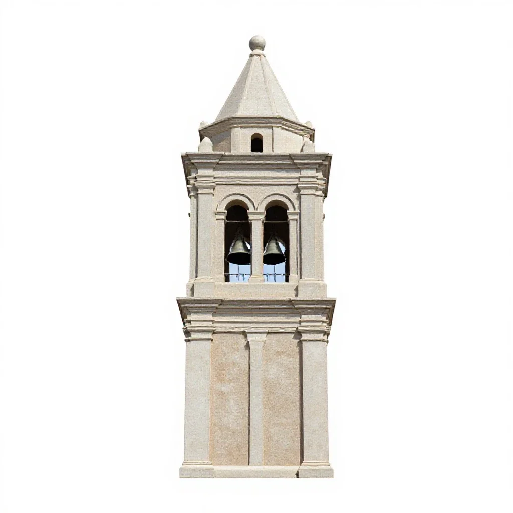 Campanile isolated on a white background