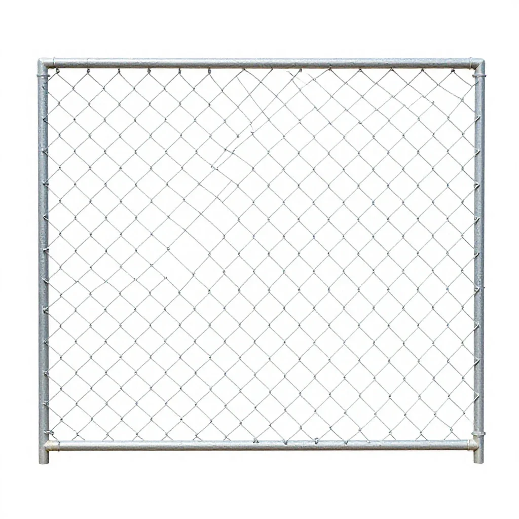 Chainlink fence isolated on a white background