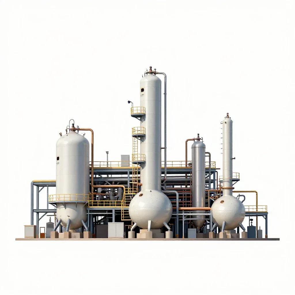 Chemical plant isolated on a white background