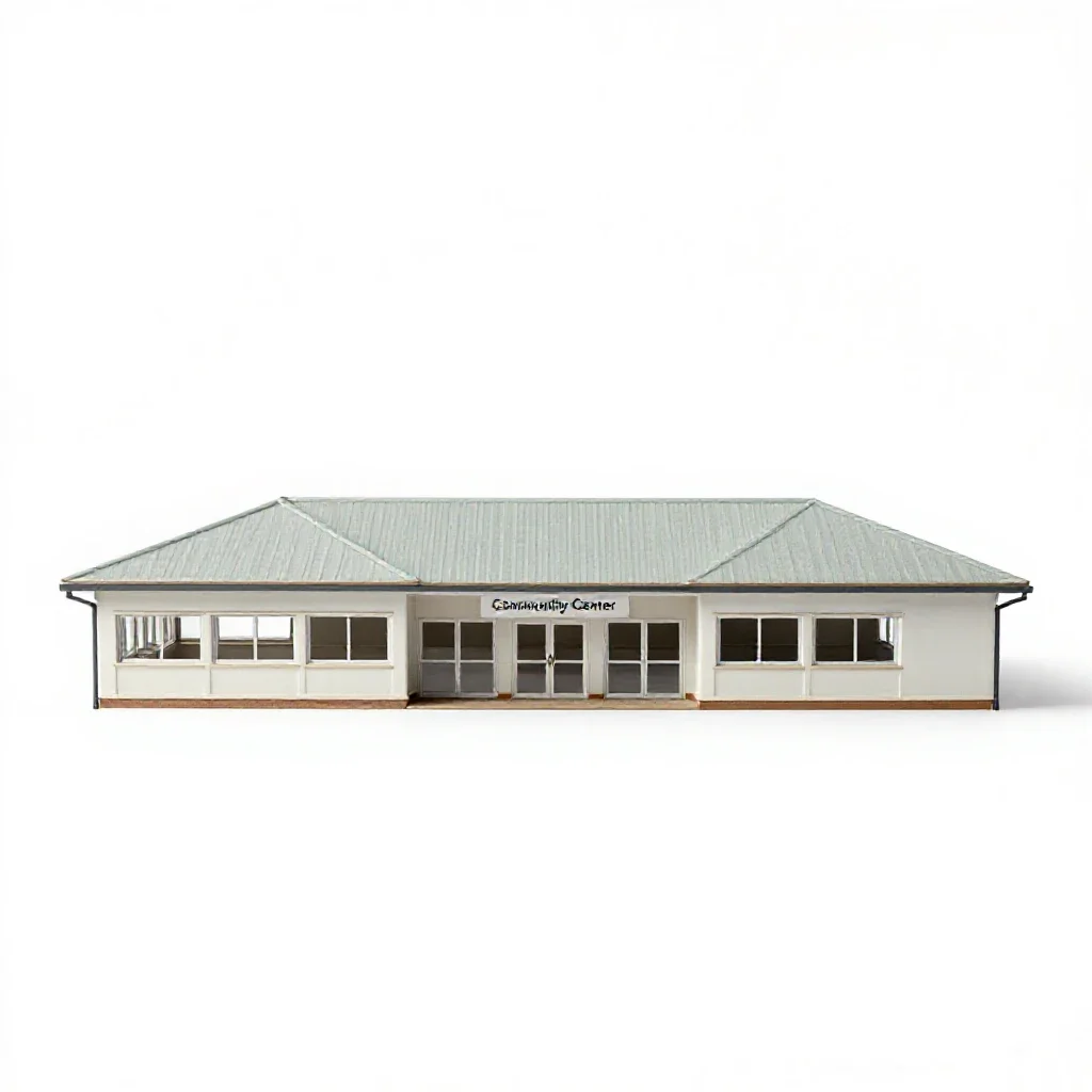 Community center isolated on a white background