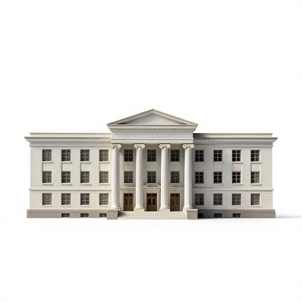 Courthouse isolated on a white background