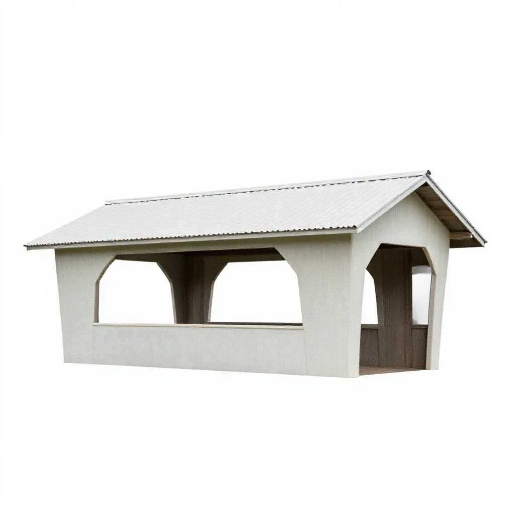 Covered bridge isolated on a white background