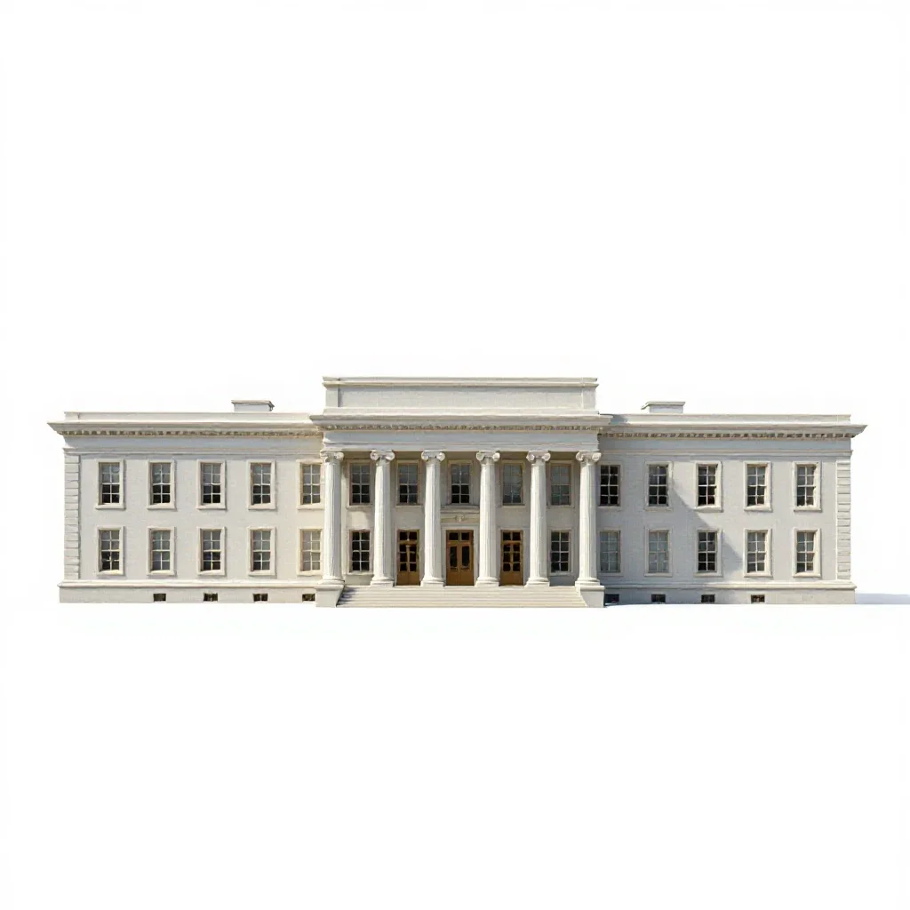 Diplomatic building isolated on a white background