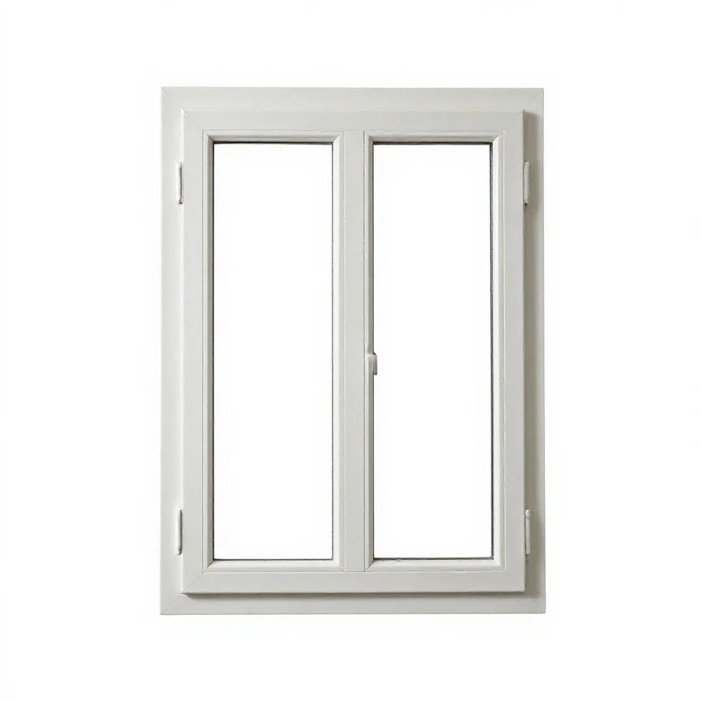 Double-hung window isolated on a white background