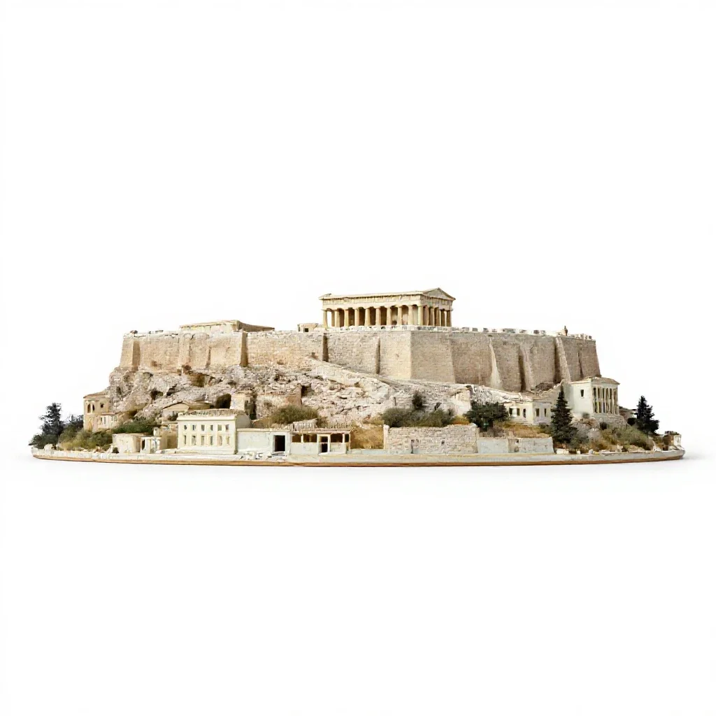 Acropolis isolated on a white background