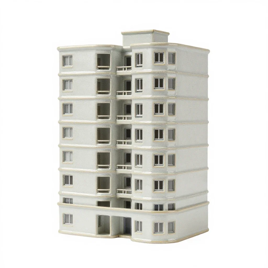 Apartment building isolated on a white background