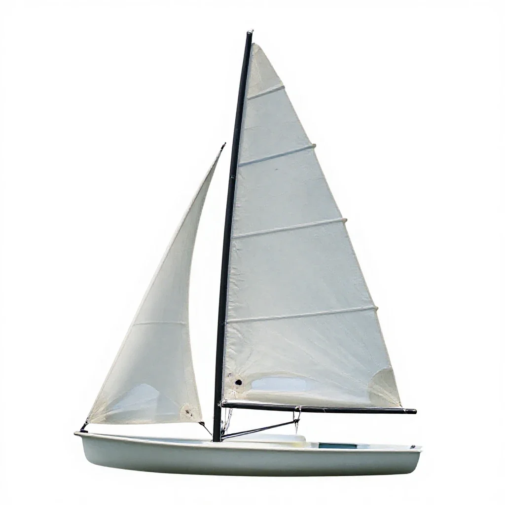 Fore-and-aft sail isolated on a white background