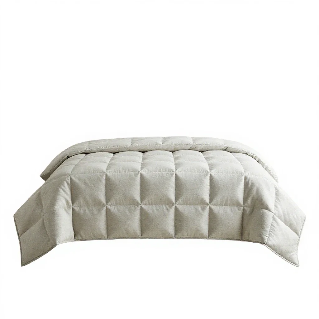 Quilted bedspread isolated on a white background