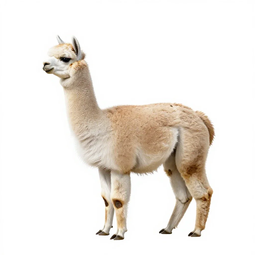 Vicuna isolated on a white background