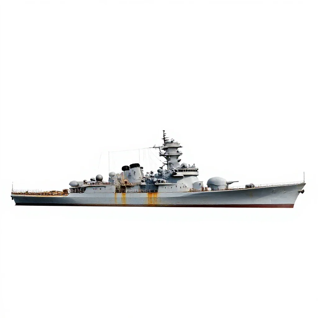 Battle cruiser isolated on a white background