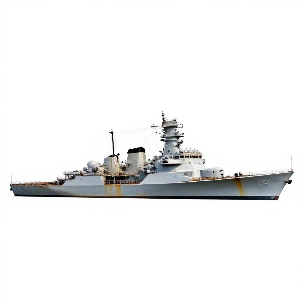 Battleship isolated on a white background