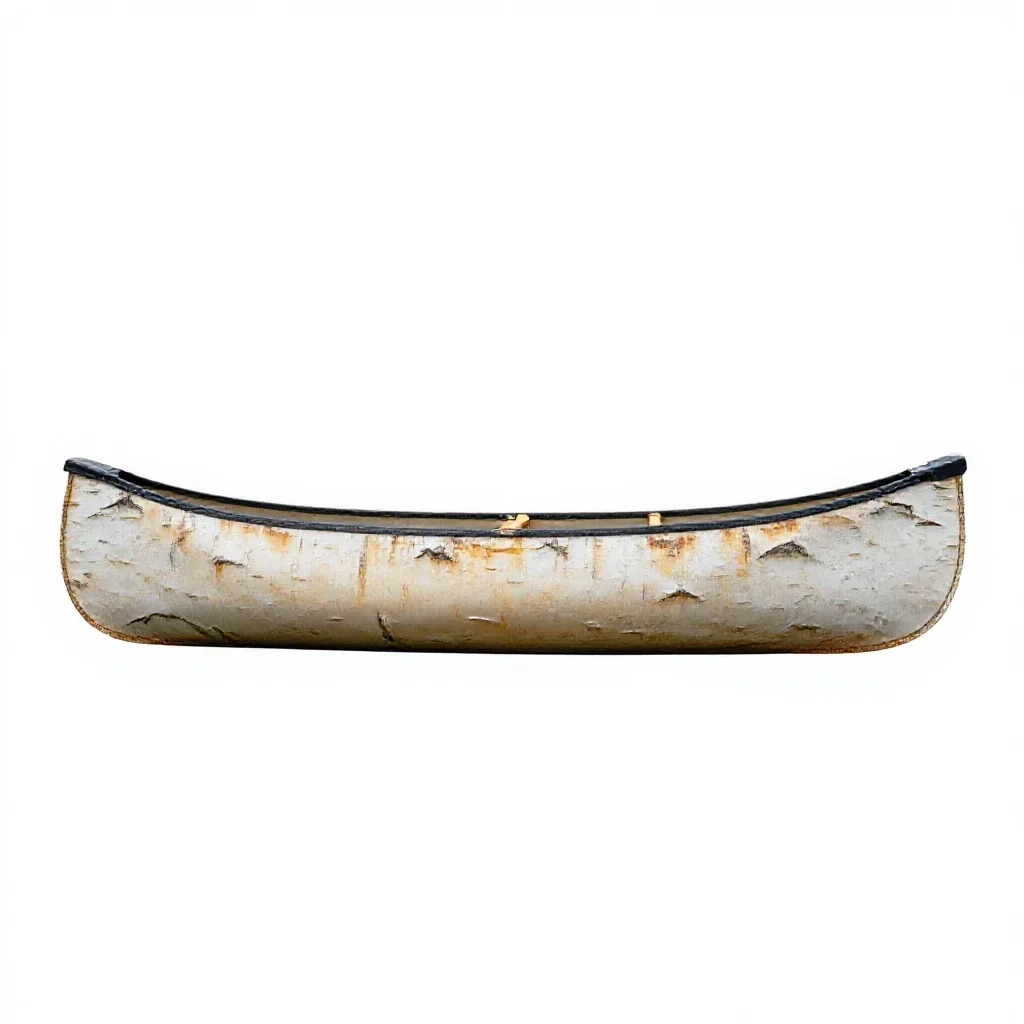 Birchbark canoe isolated on a white background