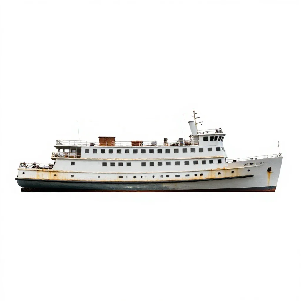Cabin cruiser isolated on a white background