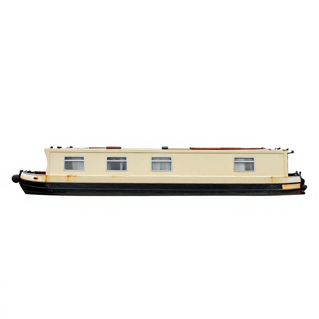 Canal boat isolated on a white background