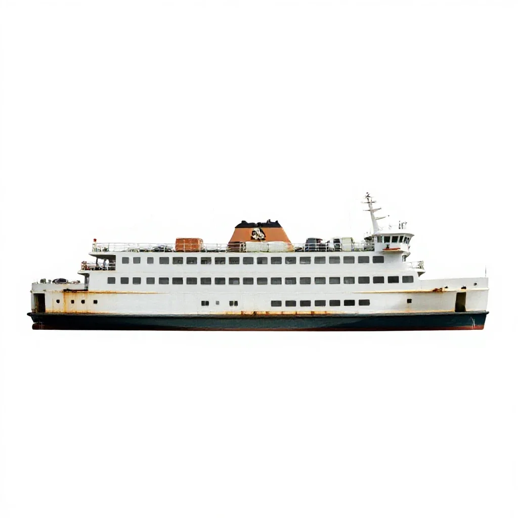 Car-ferry isolated on a white background