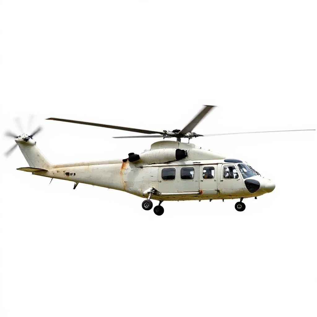 Cargo helicopter isolated on a white background