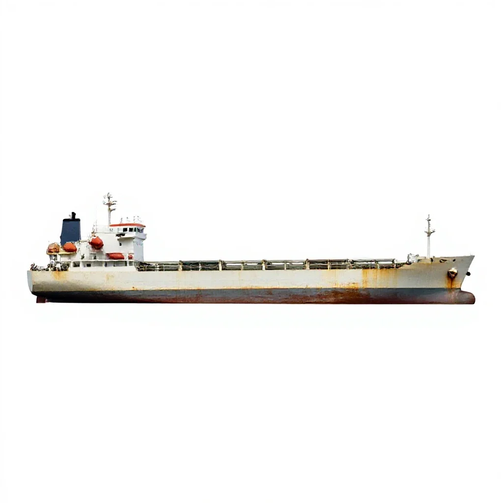 Cargo ship isolated on a white background