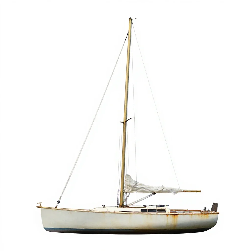 Catboat isolated on a white background